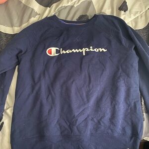 Champion Men's Dark Blue Crewneck Sweater